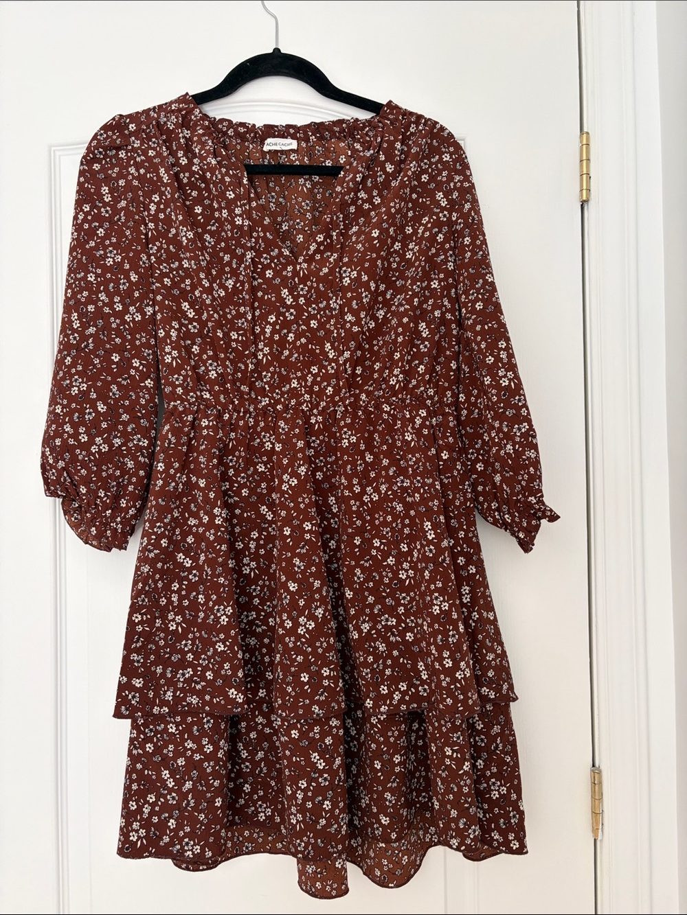Floral Rust Tiered Dress